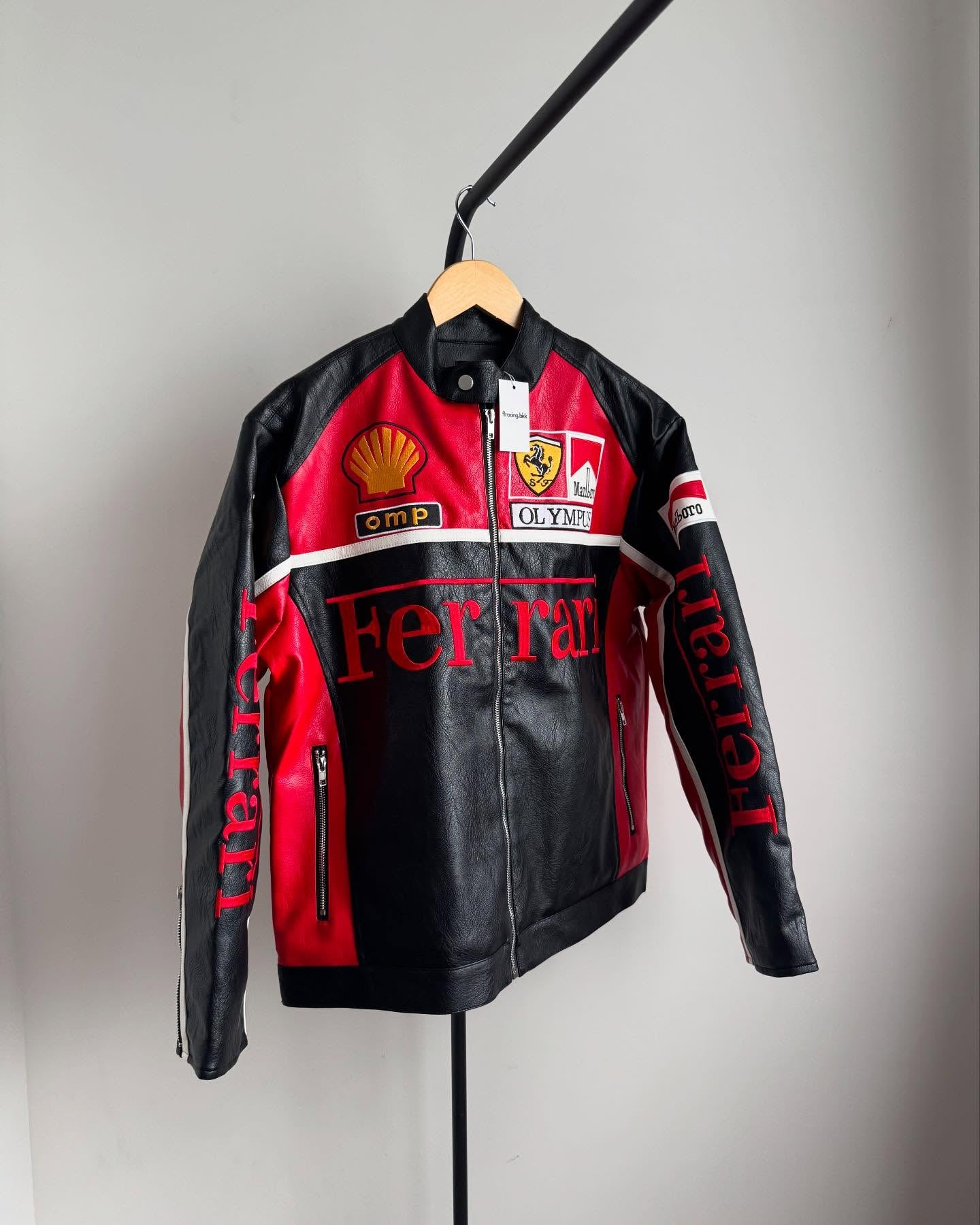 Ferrari Leather Racing Jacket โ Scuderia F1 Edition | Street Wears
