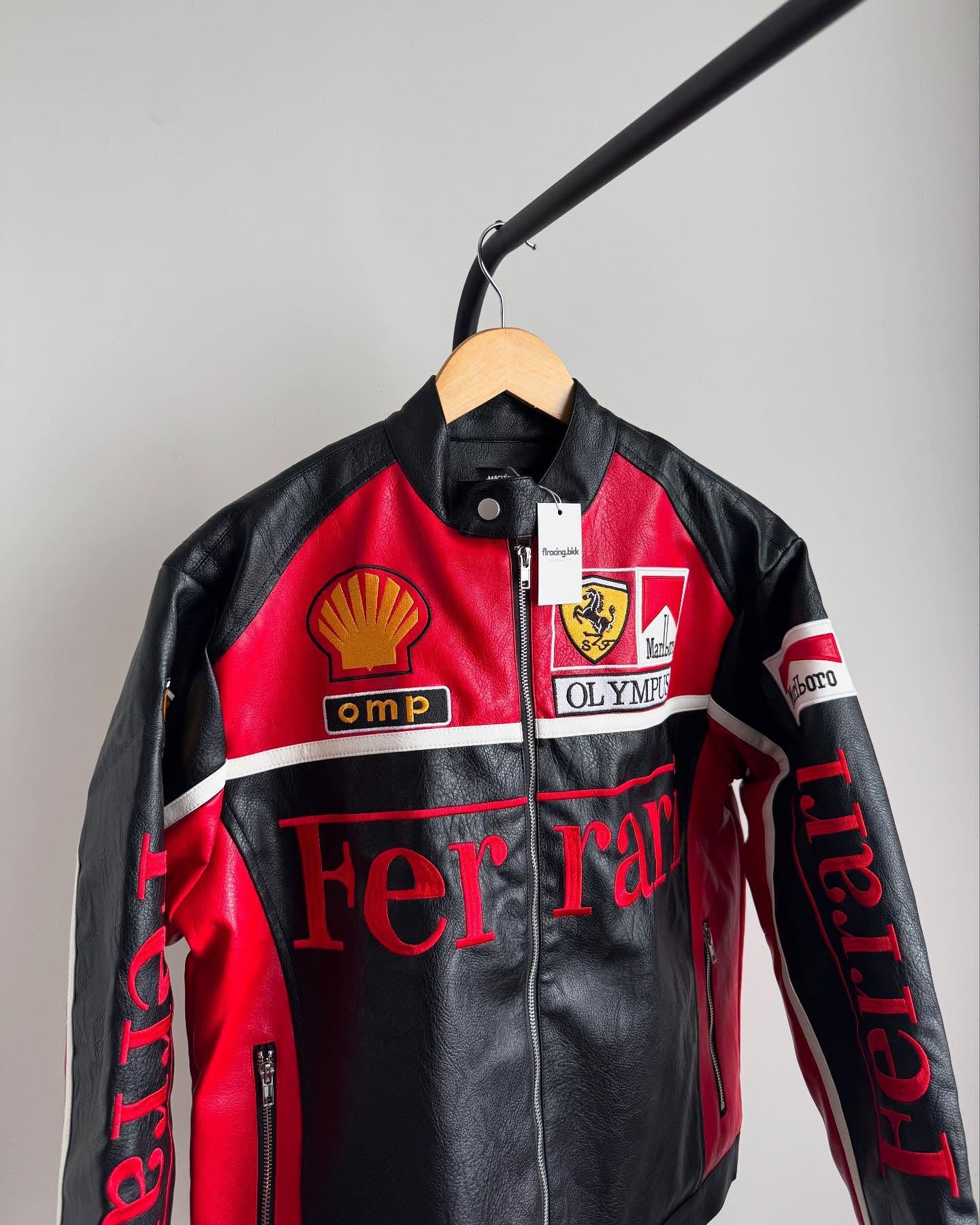 Ferrari Leather Racing Jacket โ Scuderia F1 Edition | Street Wears